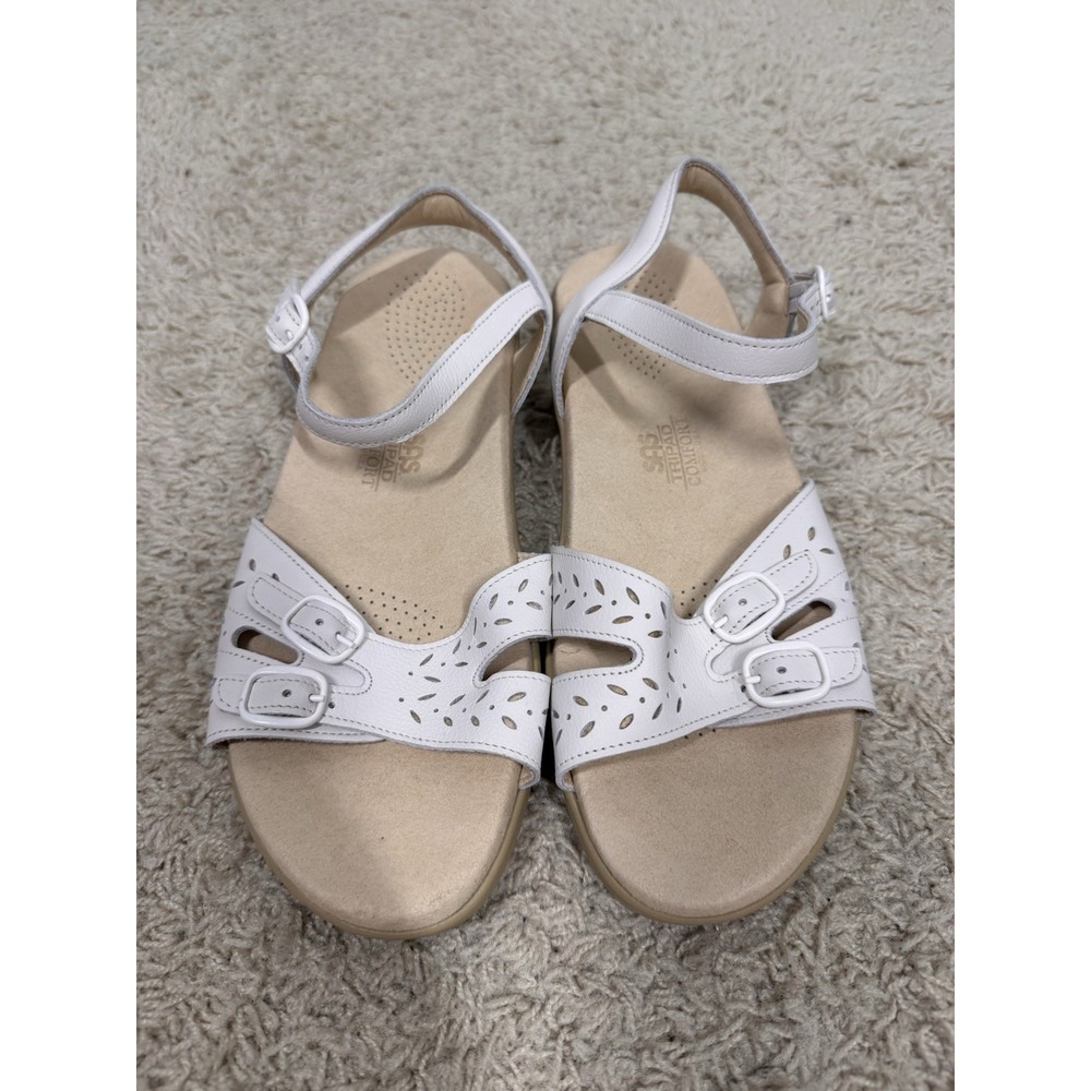 SAS Duo Quarter Strappy Slingback Sandals White Women's 8W Comfort Orthopedic